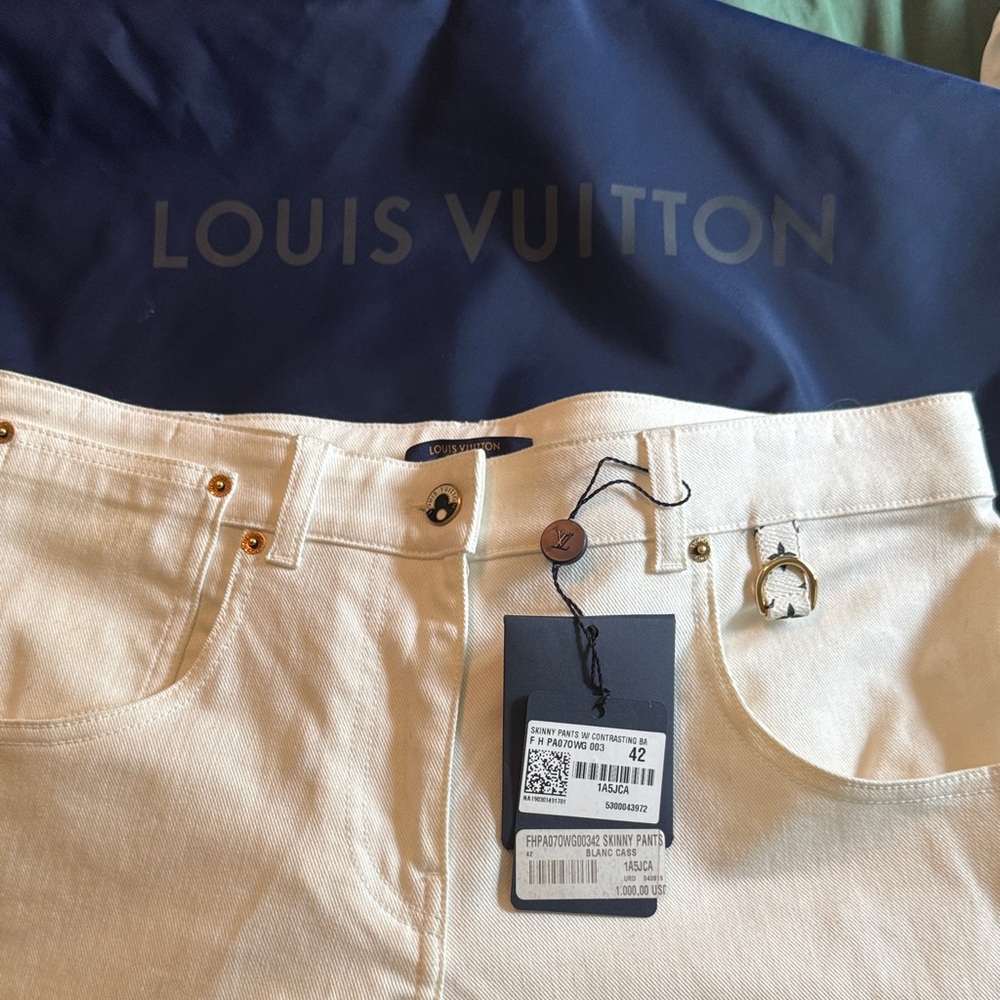 Louis Vuitton Cream Boyfriend Jeans